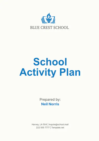 Free School Activity Plan Template to Edit Online