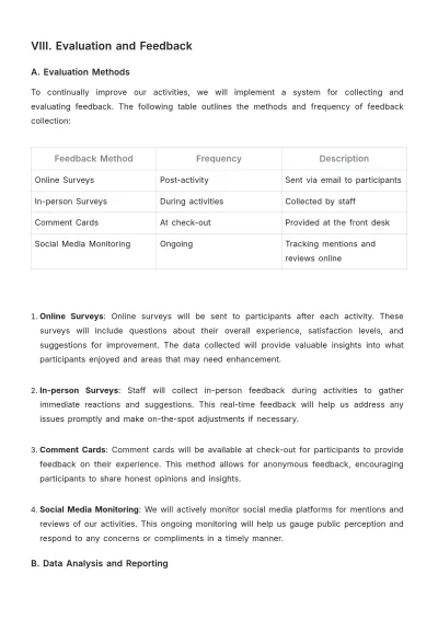 Free School Activity Plan Template to Edit Online
