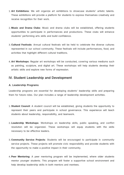 Free School Activity Plan Template to Edit Online