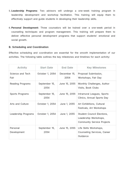 Free School Activity Plan Template to Edit Online