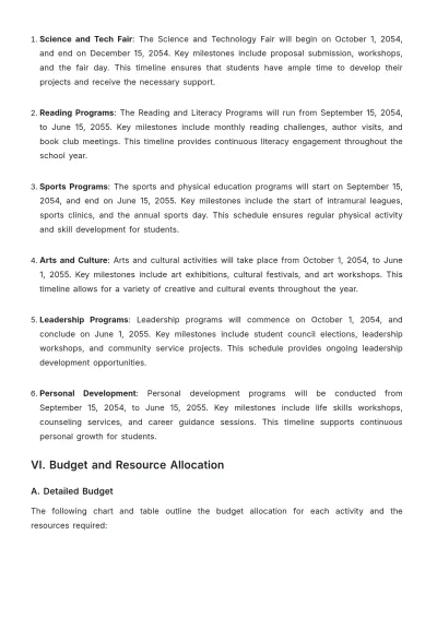 Free School Activity Plan Template to Edit Online