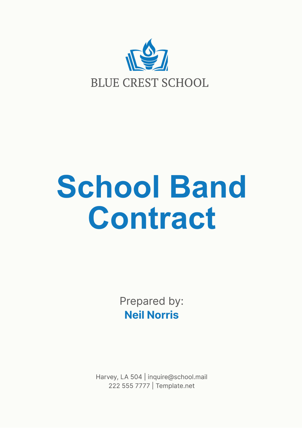 School Band Contract Template - Edit Online & Download