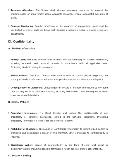 Free School Band Contract Template to Edit Online
