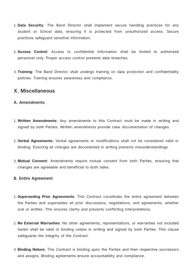 Free School Band Contract Template to Edit Online