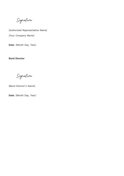 Free School Band Contract Template to Edit Online