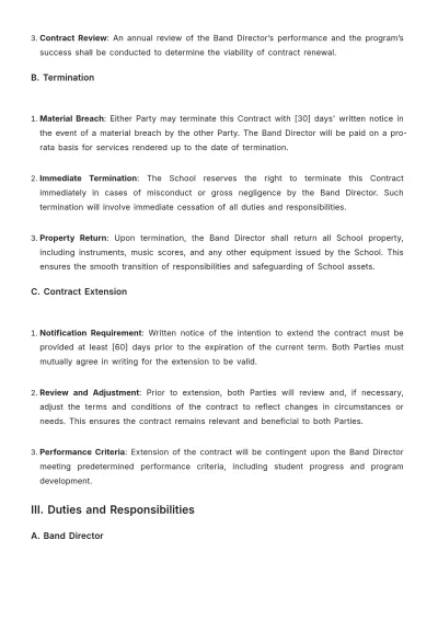 Free School Band Contract Template to Edit Online