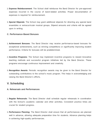 Free School Band Contract Template to Edit Online