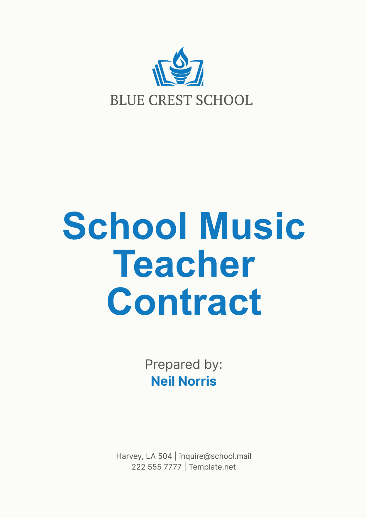 School Music Teacher Contract Template - Edit Online & Download