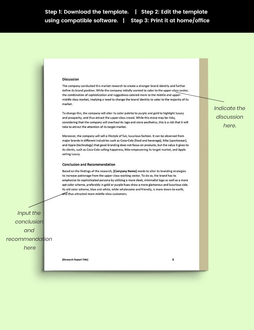 Brand Research Report Template