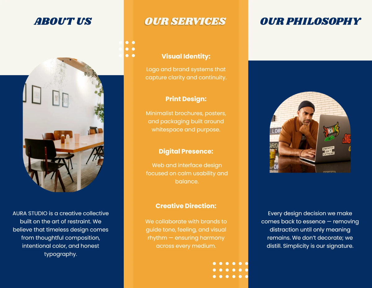 Free Minimalist Pamphlet Template to Edit Online