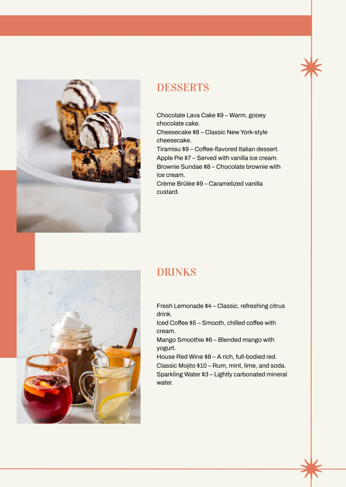 Free Menu Template to Edit Online