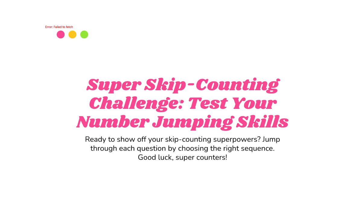 Free Skip-Counting Sequences Template to Edit Online