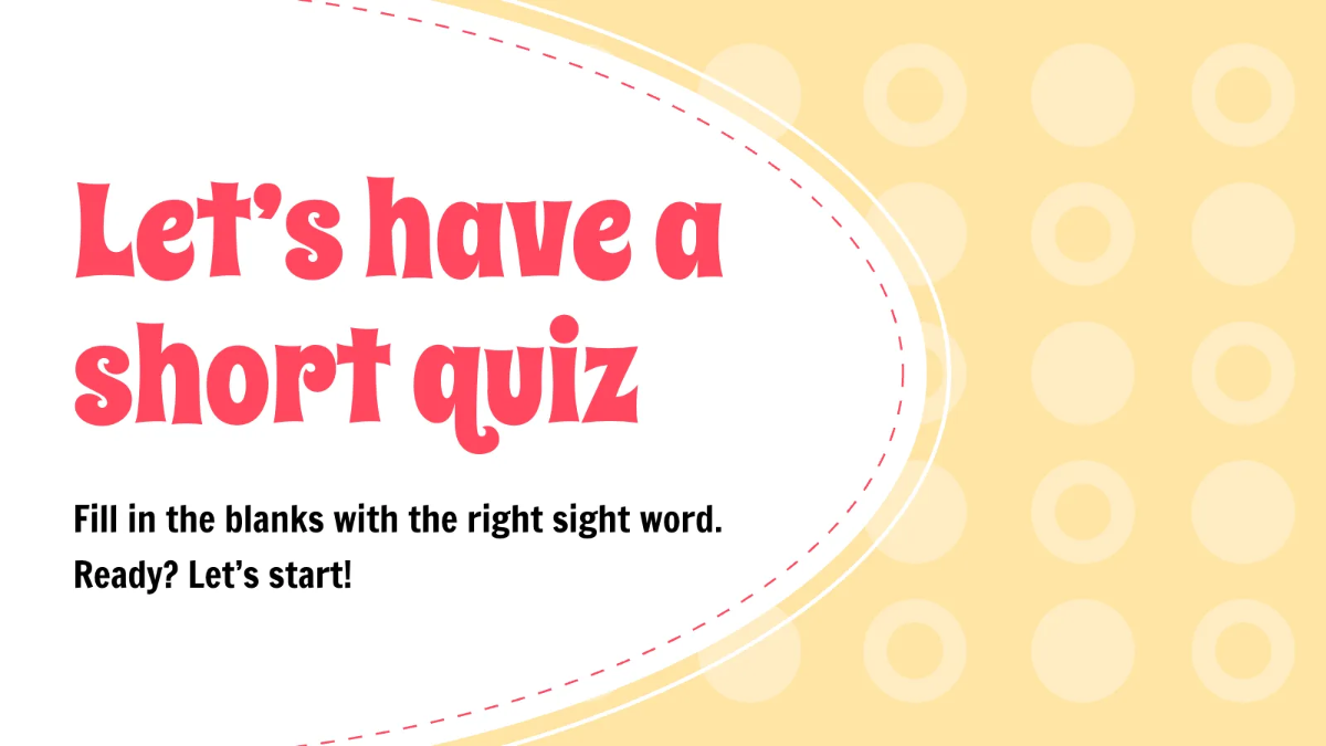 Free Sight Words Template to Edit Online