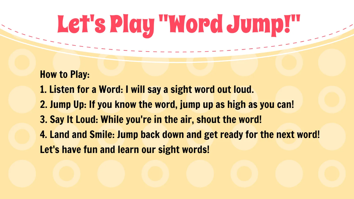 Free Sight Words Template to Edit Online