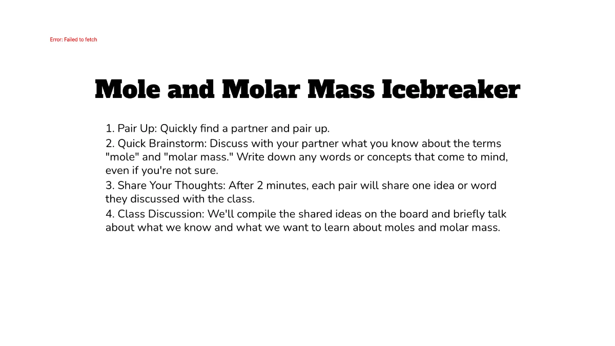 Free Moles and Molar Mass Template to Edit Online