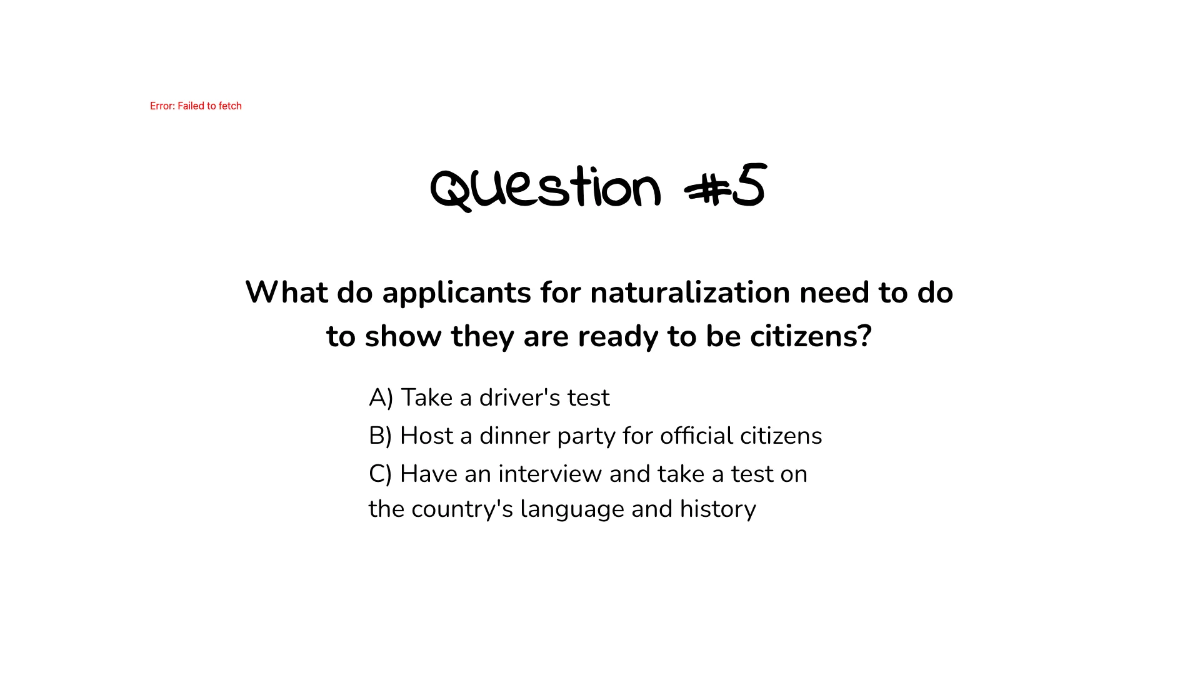 Free Citizenship and the Naturalization Process Template to Edit Online