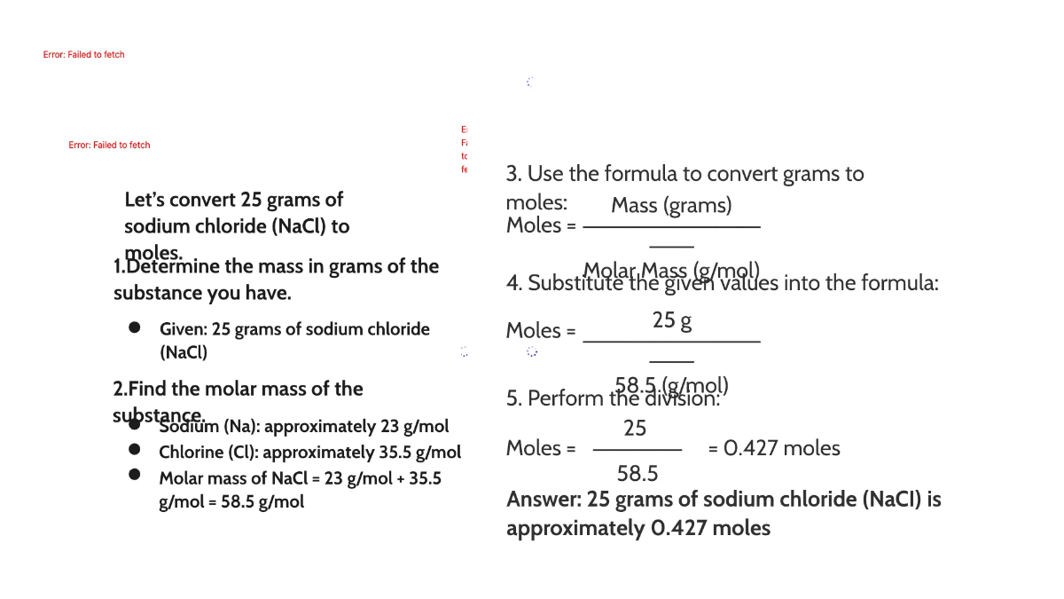 Free Moles and Molar Mass Template to Edit Online