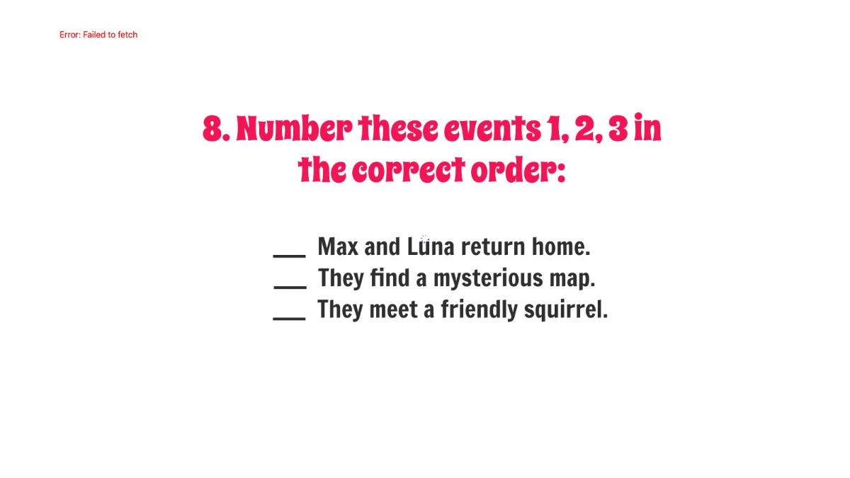 Free Understanding the Order of Events in A Story Template to Edit Online