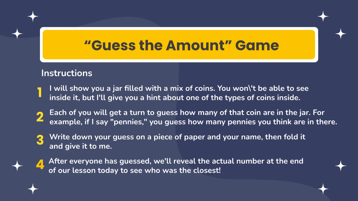 Free Counting Coins and Bills Up To 5$ Bill Template to Edit Online