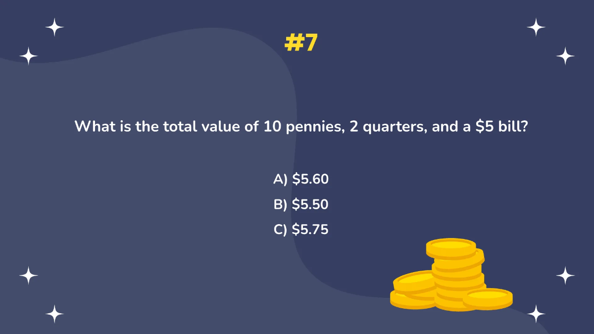 Free Counting Coins and Bills Up To 5$ Bill Template to Edit Online