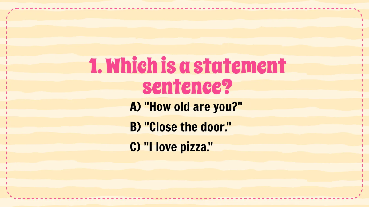 Free Different Types of Sentences Template to Edit Online