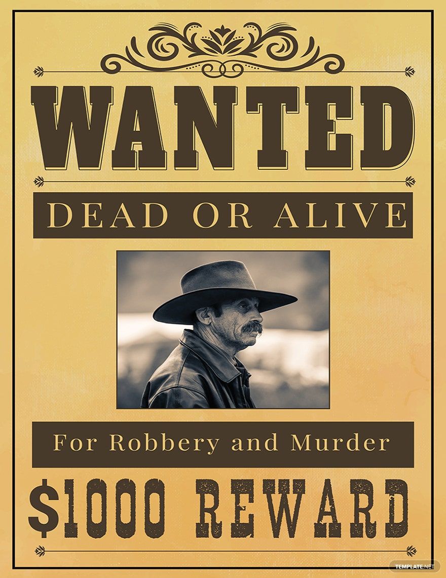 Black Wanted Poster Template in Illustrator, PSD