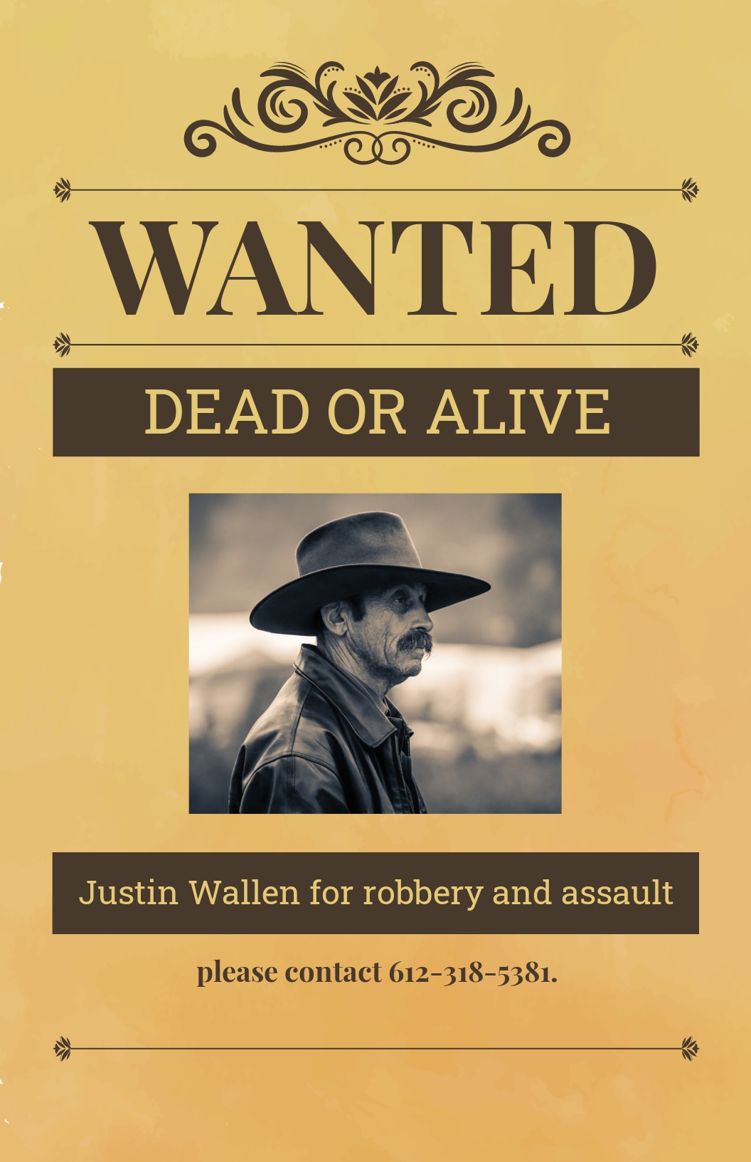 Printable Wanted Poster Template Black And White