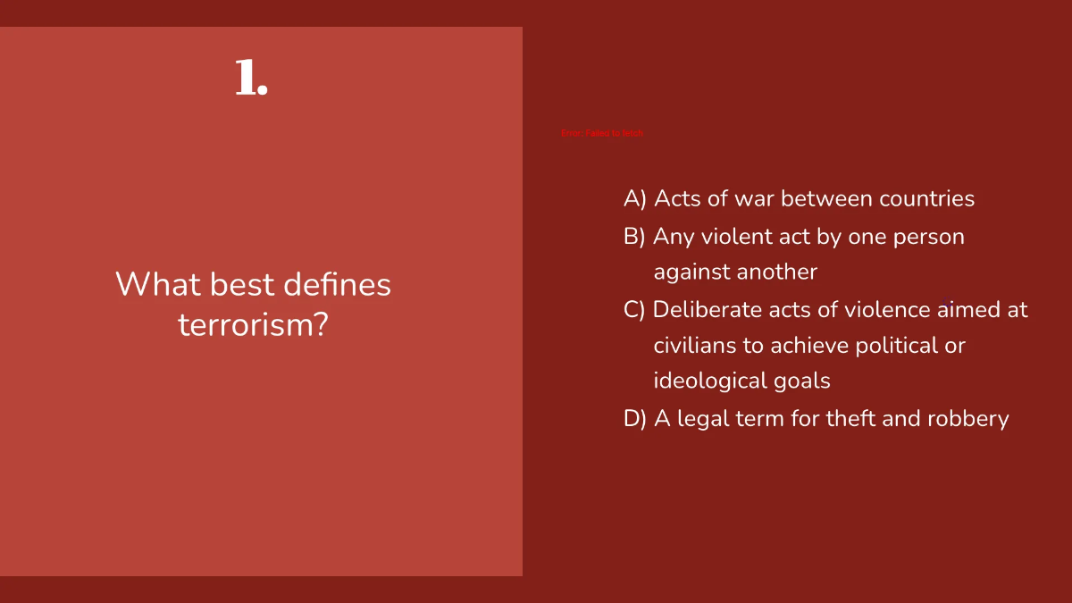 Free Terrorism and National Security Template to Edit Online