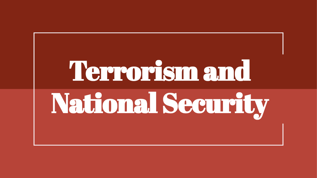 Terrorism and National Security