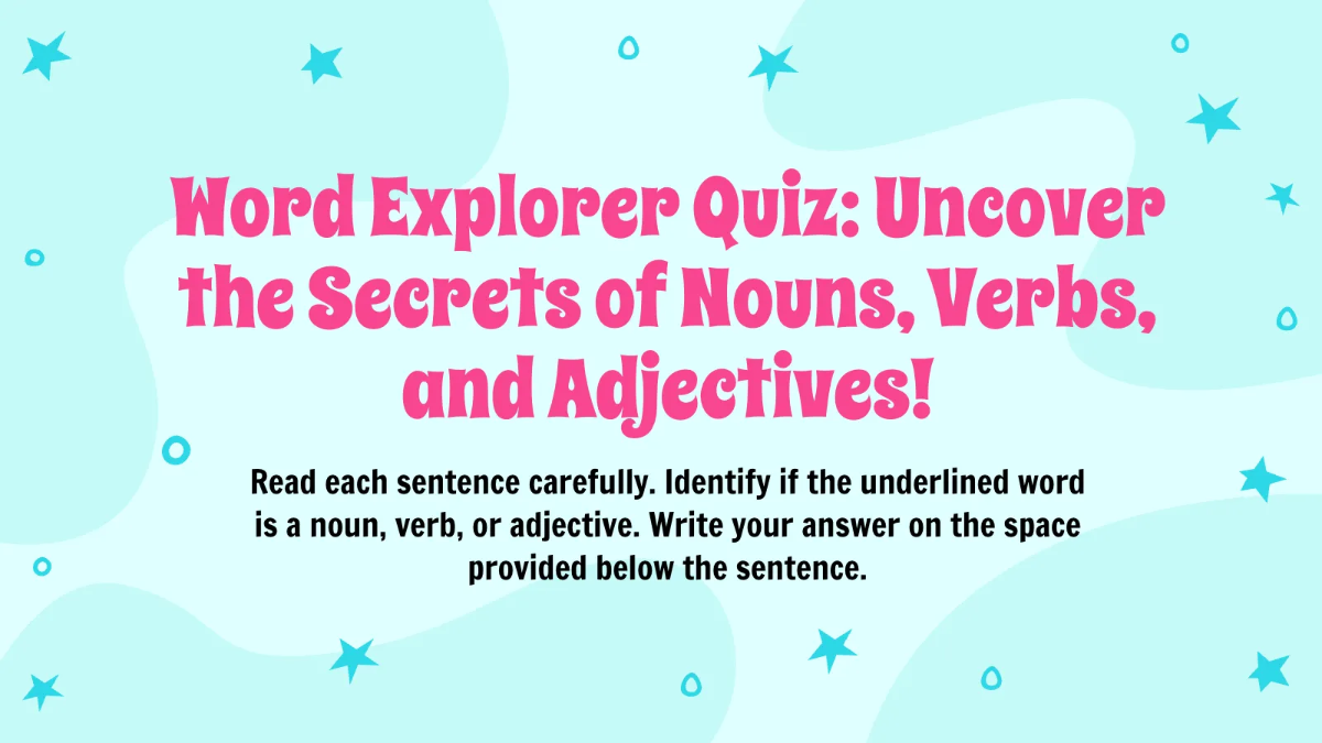 Free Nouns, Verbs, and Adjectives Template to Edit Online