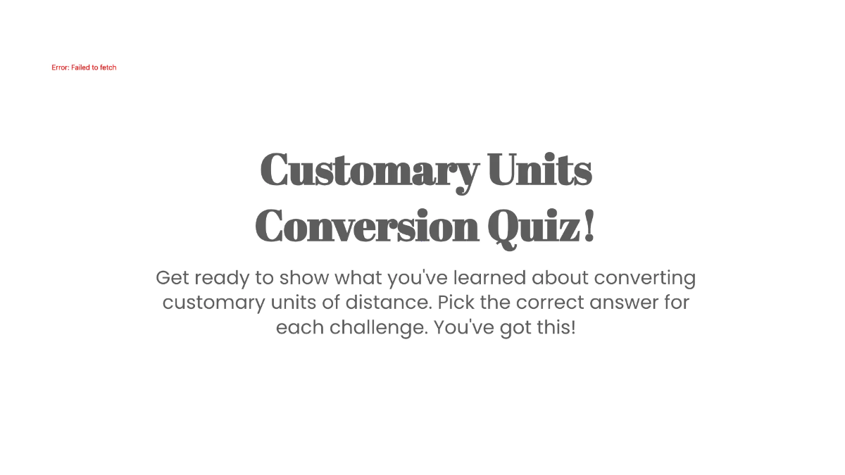 Free Customary Units of Distance Template to Edit Online