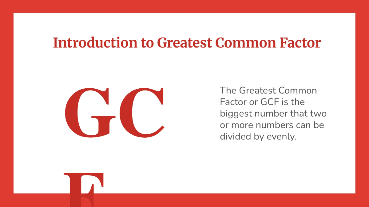 Free Finding the Greatest Common Factor (GCF) Template to Edit Online