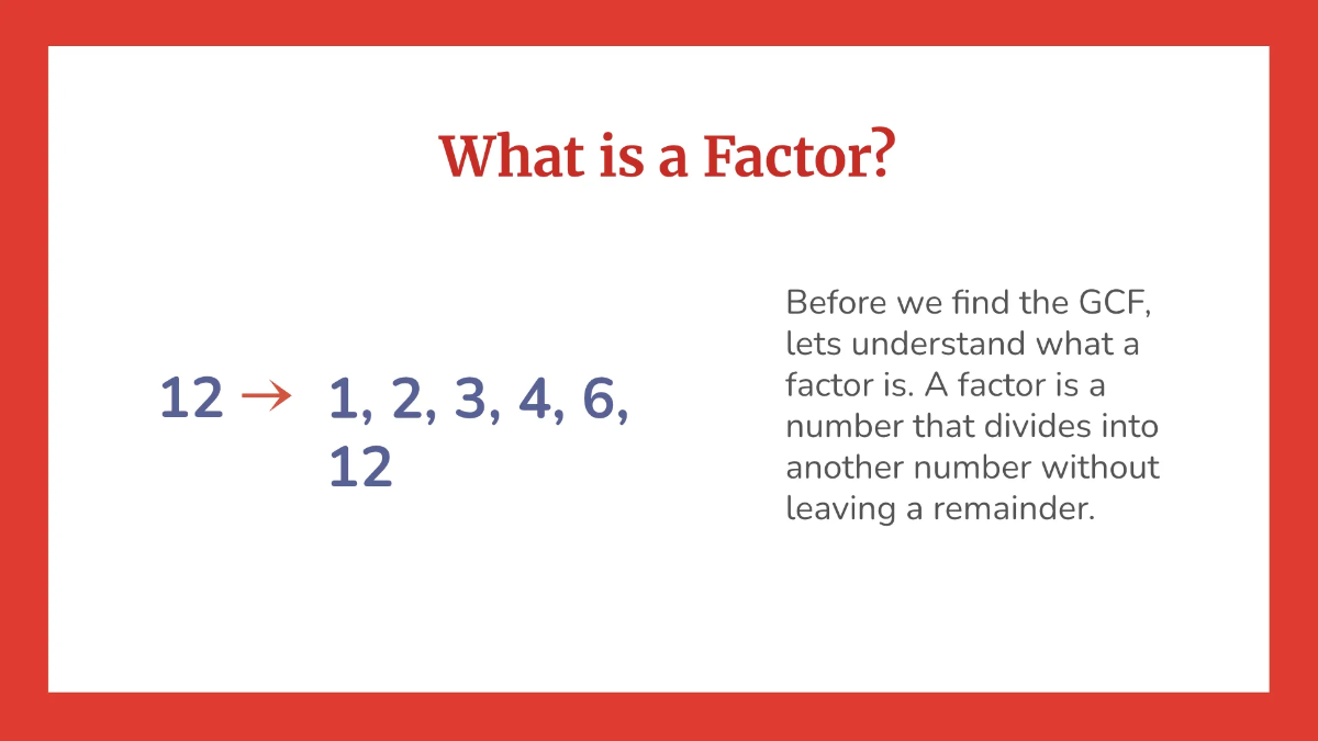 Free Finding the Greatest Common Factor (GCF) Template to Edit Online
