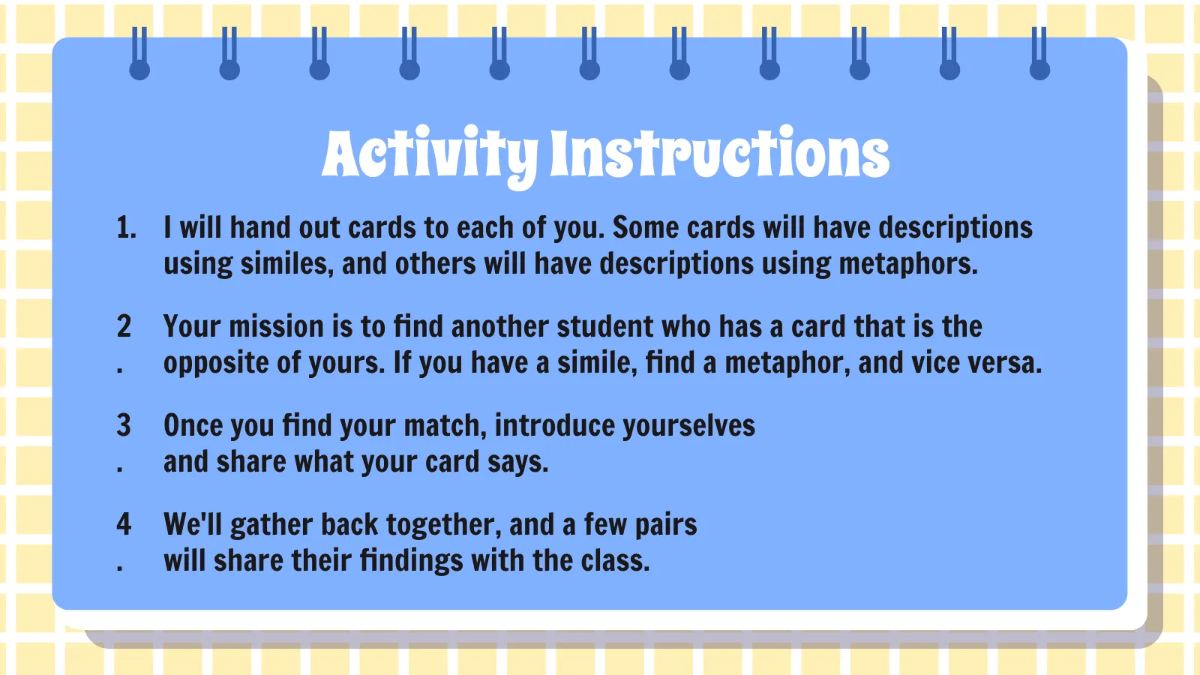 Free Identifying Similes and Metaphors Template to Edit Online