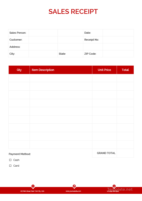 Sales Receipt Template For Word