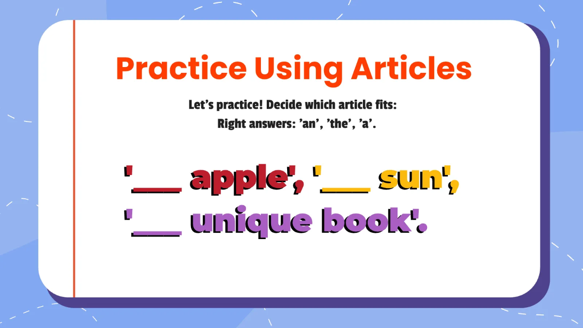 Free Articles A, An, and The Template to Edit Online