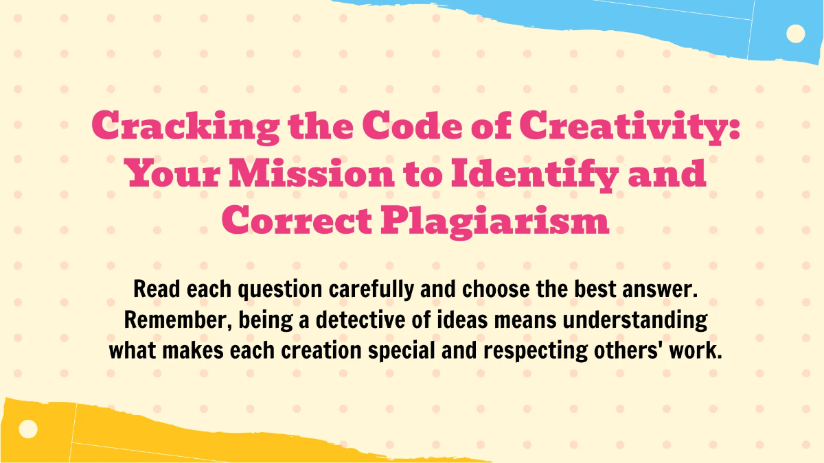 Free Identifying and Correcting Plagiarism Template to Edit Online