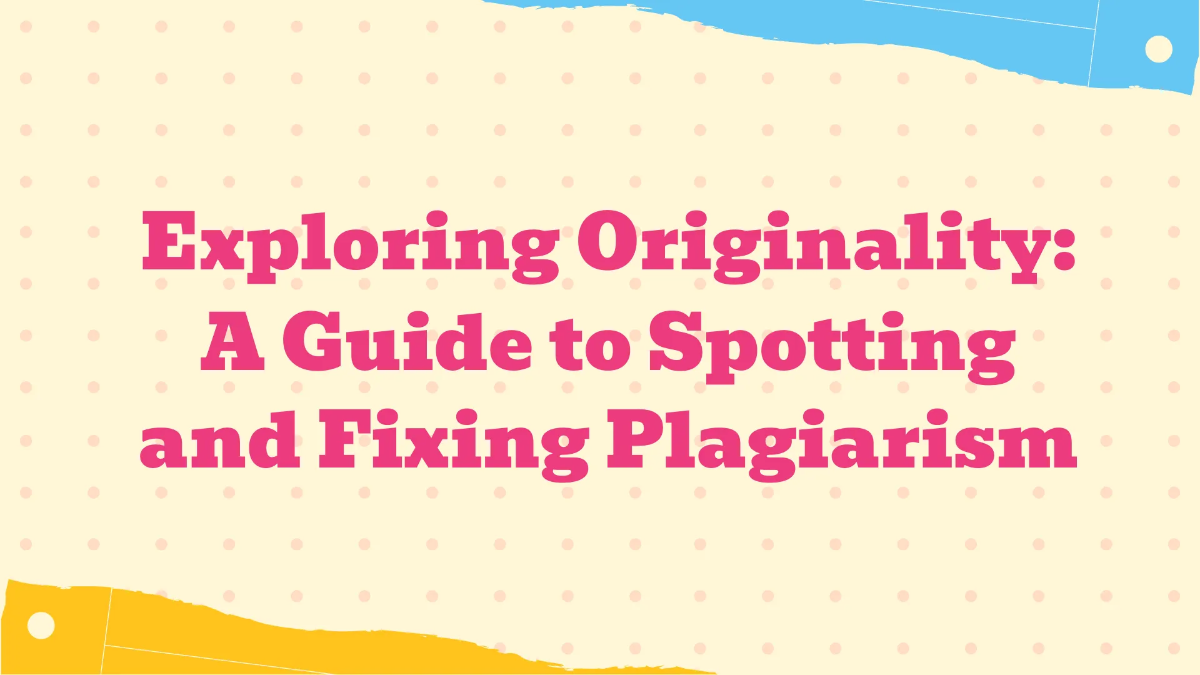 Free Identifying and Correcting Plagiarism Template to Edit Online