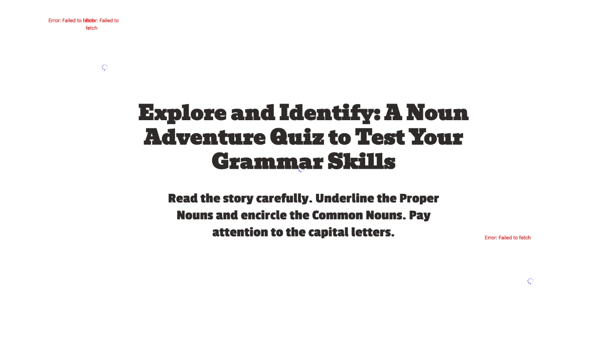 Free Common and Proper Nouns Template to Edit Online