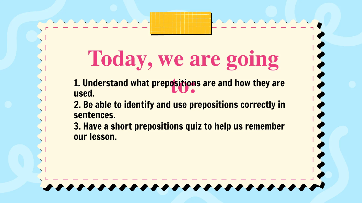 Free Prepositions Template to Edit Online