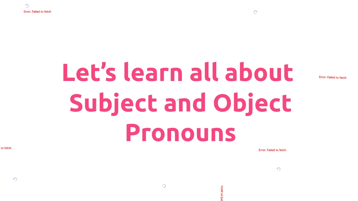 Free Subject and Object Pronouns Template to Edit Online