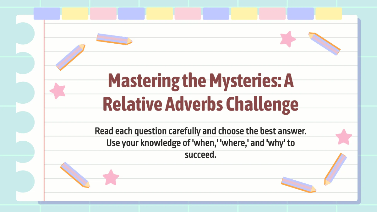 Free Relative Adverbs Template to Edit Online
