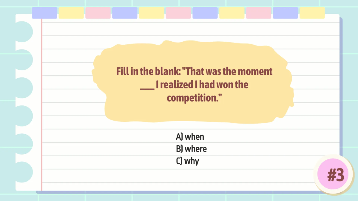 Free Relative Adverbs Template to Edit Online