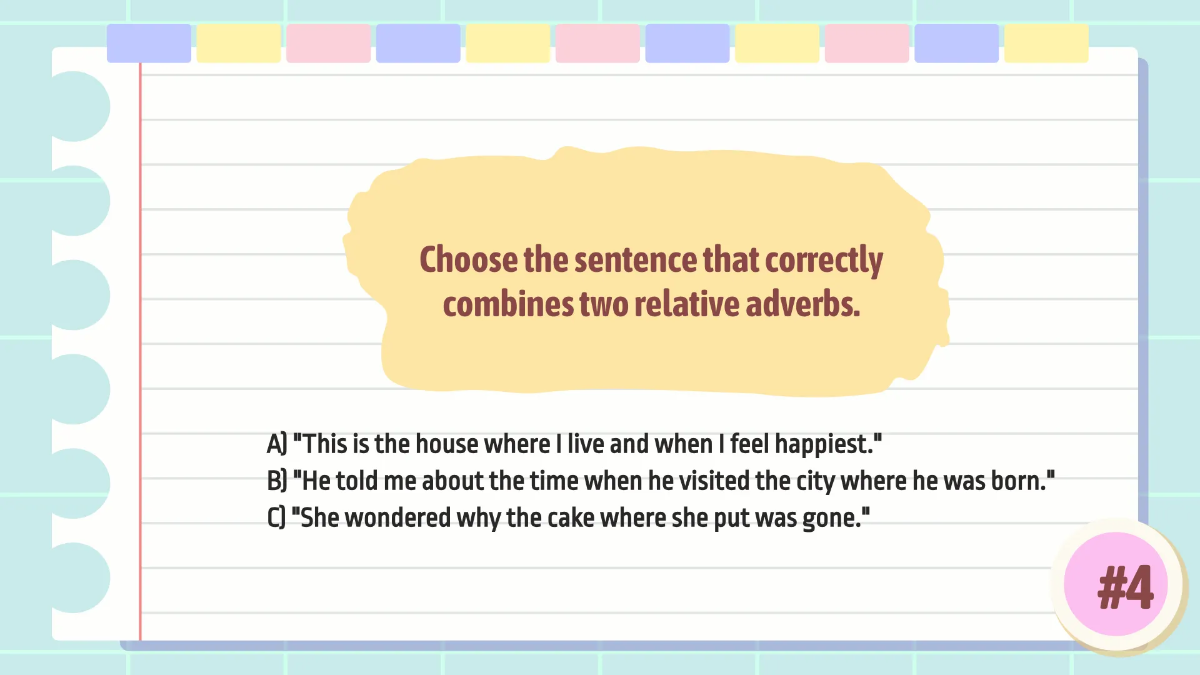 Free Relative Adverbs Template to Edit Online