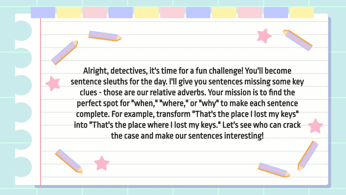 Free Relative Adverbs Template to Edit Online