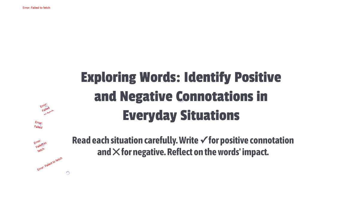 Free Positive and Negative Connotation Template to Edit Online