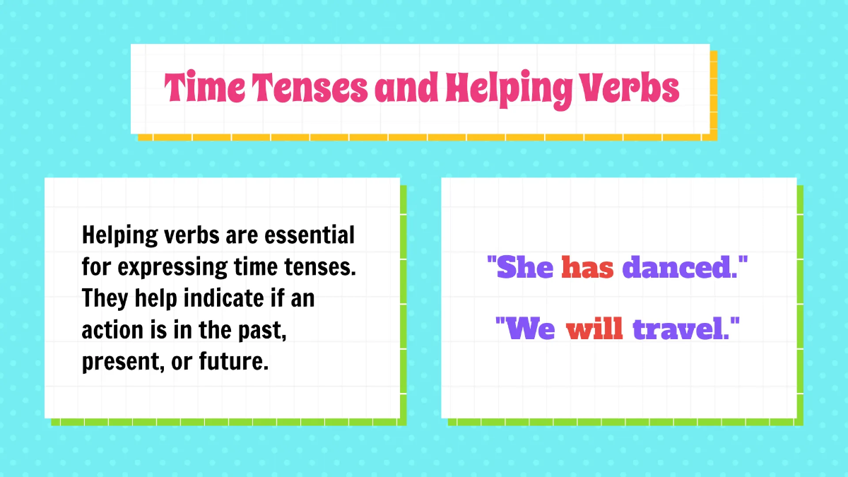 Free Main Verbs and Helping Verbs Template to Edit Online