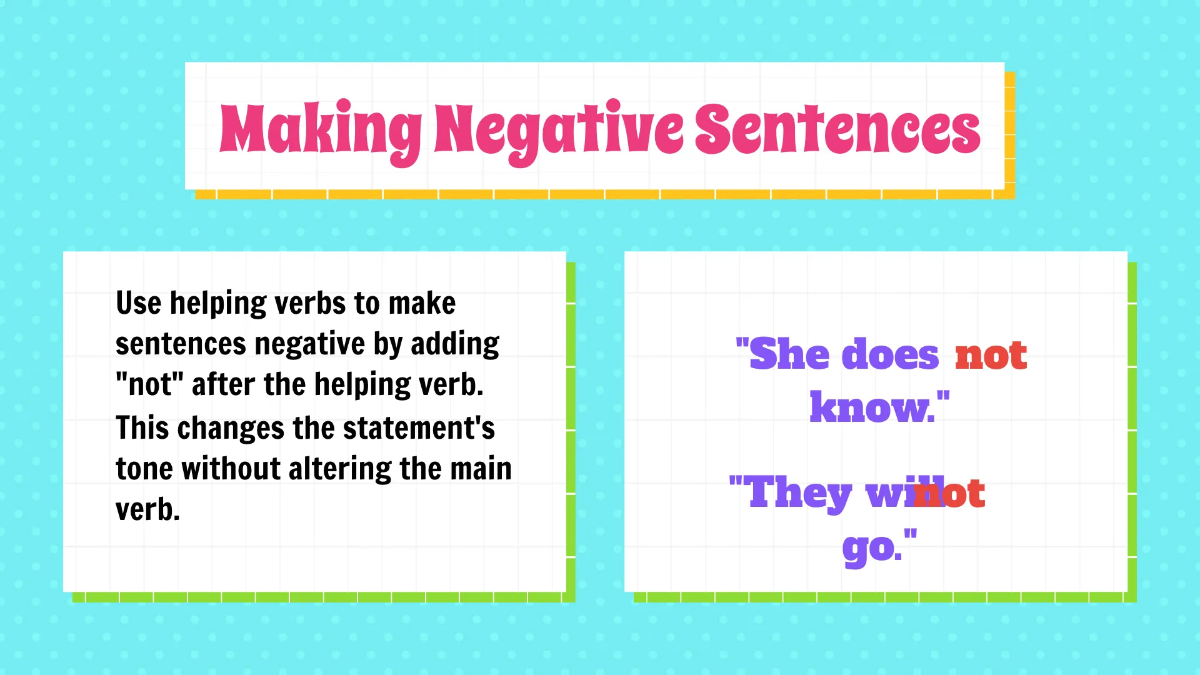 Free Main Verbs and Helping Verbs Template to Edit Online