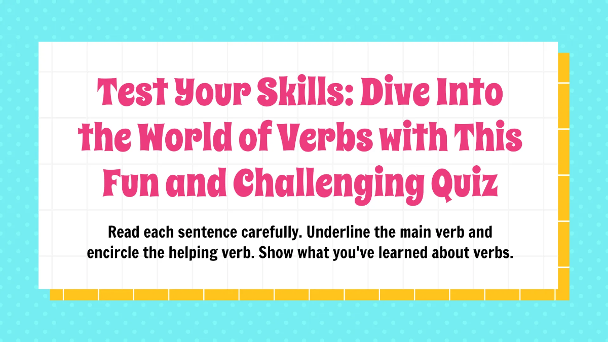 Free Main Verbs and Helping Verbs Template to Edit Online