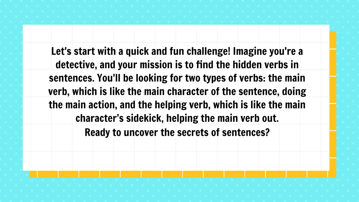 Free Main Verbs and Helping Verbs Template to Edit Online